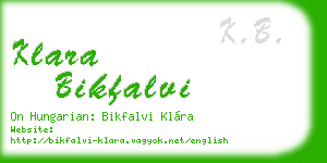 klara bikfalvi business card